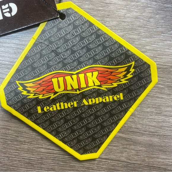 UNIK Leather Motorcycle Chaps L/XL Genuine Black Cowhide Western Concho - Picture 15 of 16